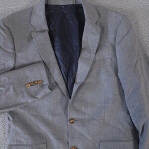 J.Crew Blazer Mens 40R Gray Thompson 100% Wool Two-Button Suit Jacket Coat
